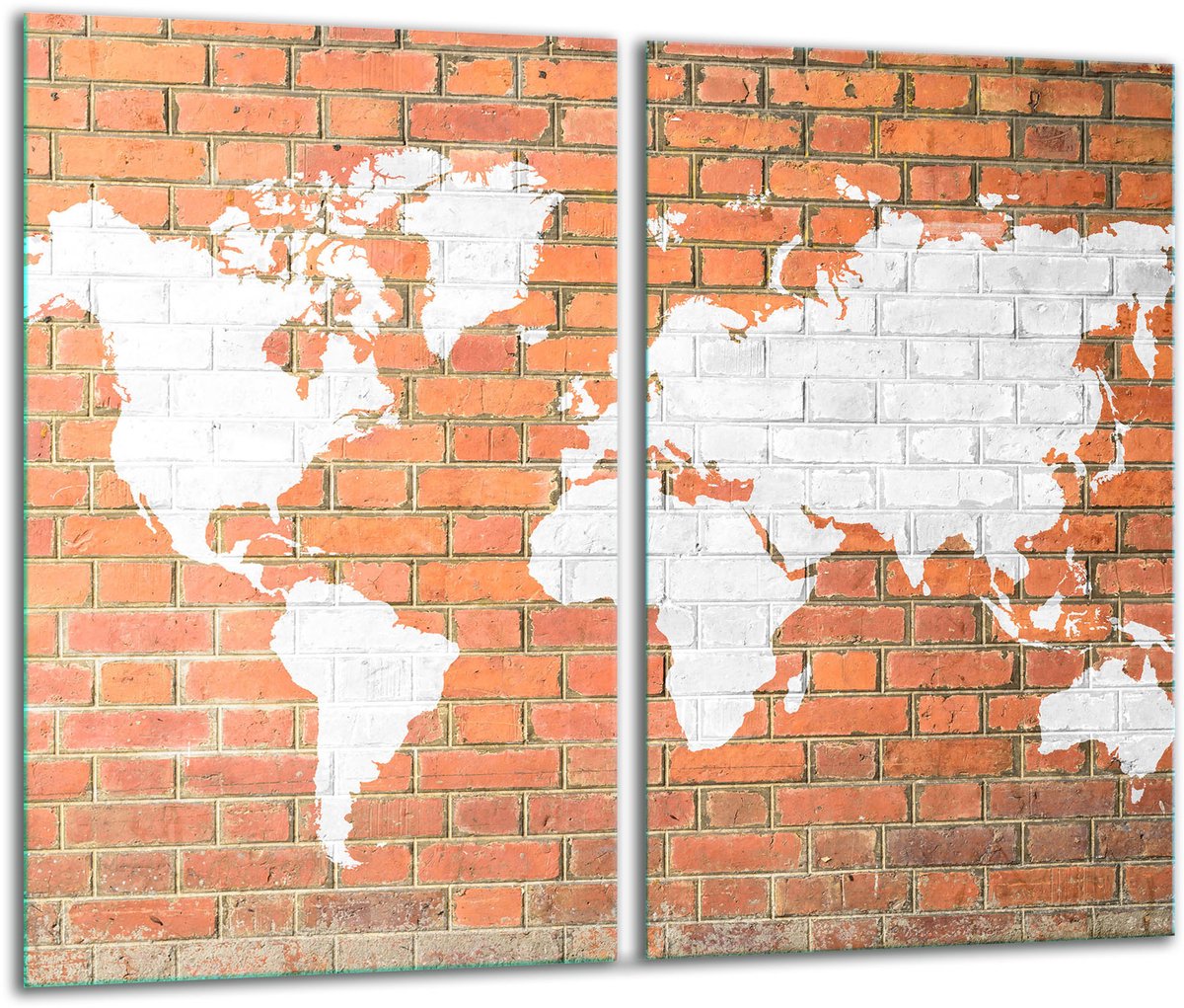 TMK ArtDeko - Snijplank van Glas - Inductiekookplaat - 30x52 cm - Mapa Thema