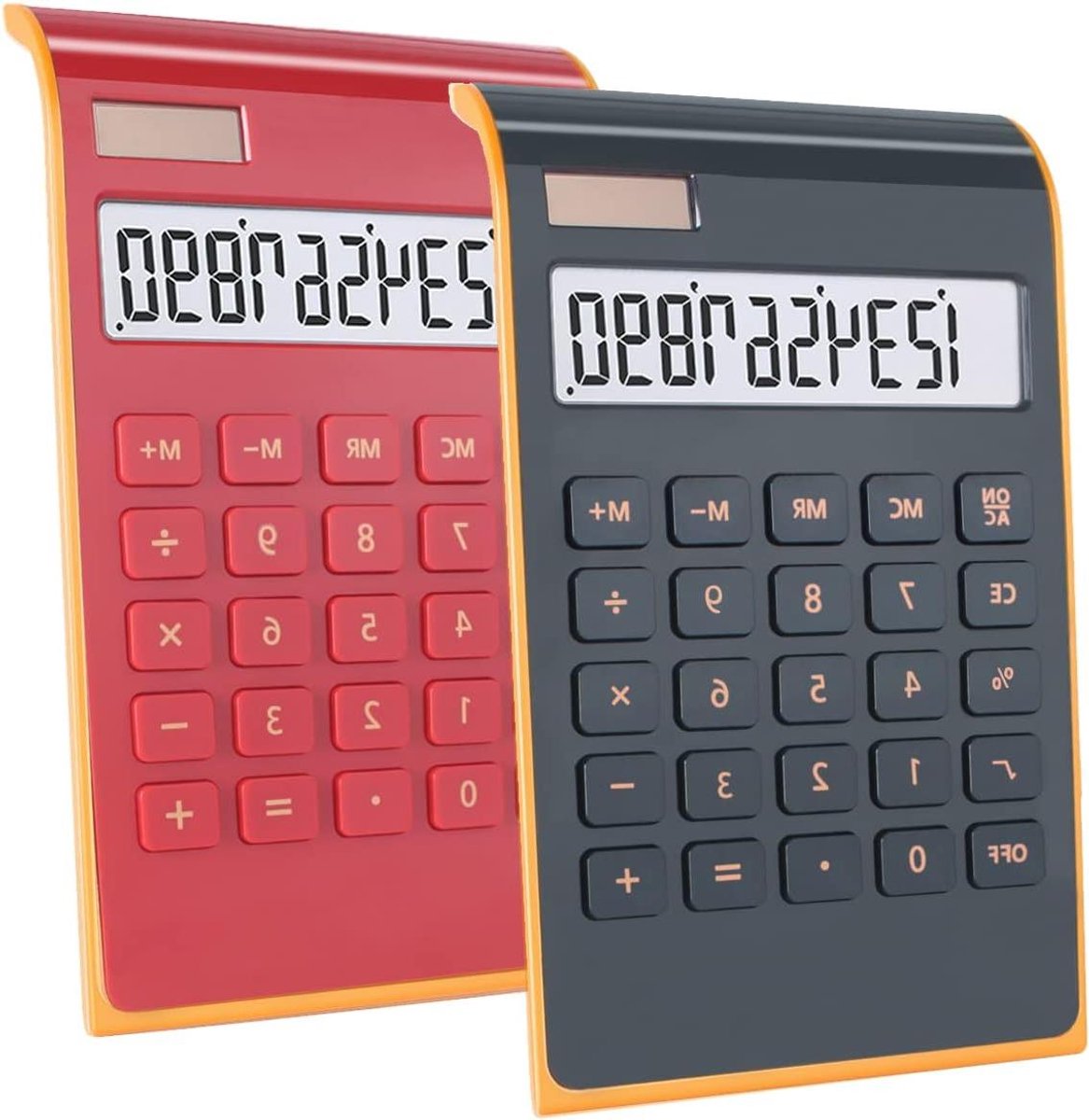 Kantoorrekenmachine - Desktop Calculator - Zakelijk Rekenen - Dubbele Voeding - 10 Cijfers - Zwart Rood