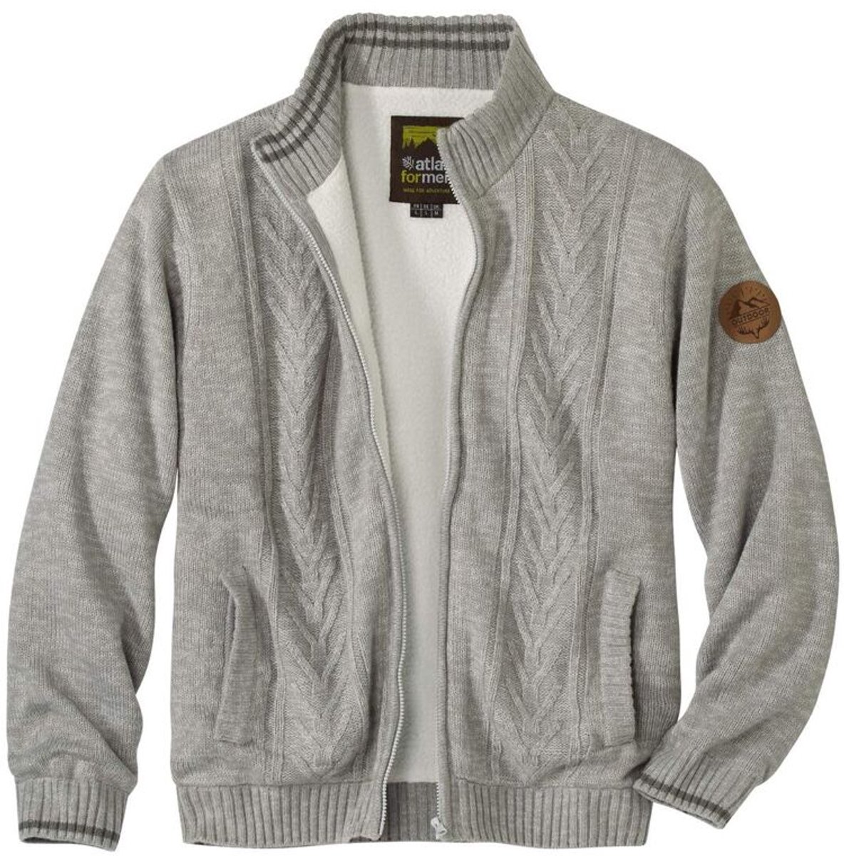 ATLAS FOR MEN - Gebreid vest met sherpavoering Outdoor - Heren - Verkrijgbaar in grote maten - 5XL