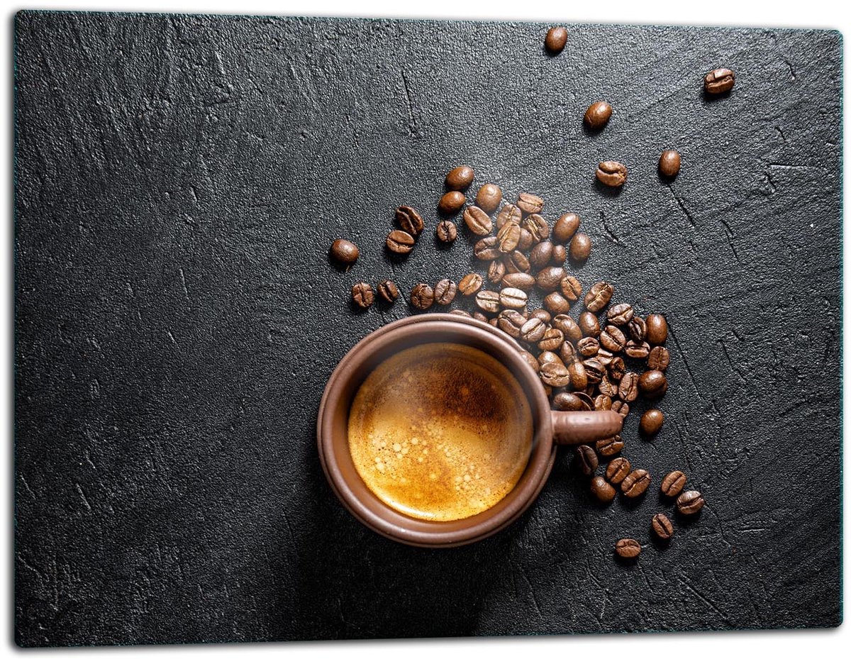 TMK ArtDeko - Snijplank van Gehard Glas - 52x40 cm - Koffie - Kleurrijk Design