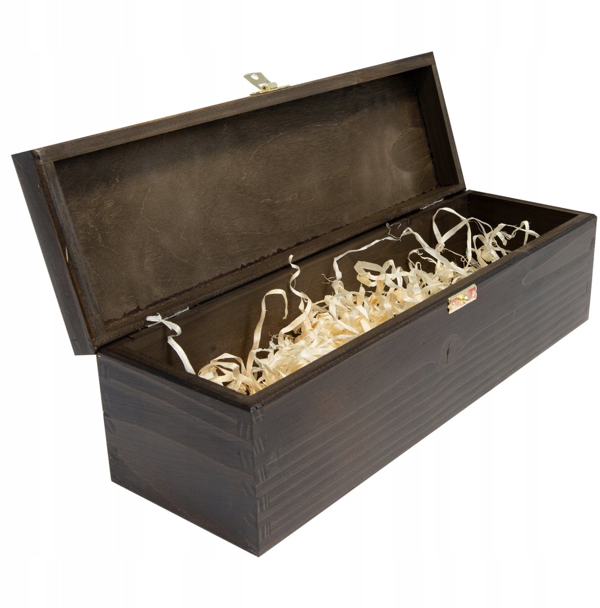 Bimberek - Houten Geschenkdoos - Wijnfles - Cacao Bruin - Gouden Klemmen