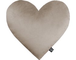 Decordruk VELVET Serie - Decoratief Kussen - Piaskowy Hart - Personaliseerbaar