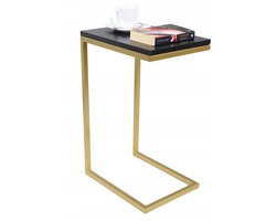 FutuStal - Serie SPM - Bijzettafel - Zwart MiniPearl - Gouden Standaard