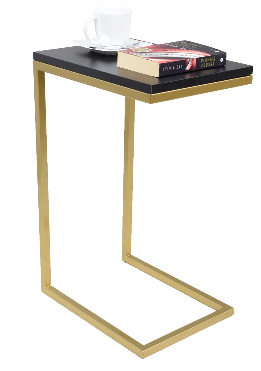 FutuStal Serie SPM - Bijzettafel - Zwart MiniPearl - Gouden Standaard Goud;Zwart