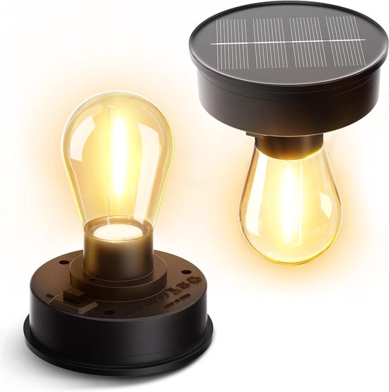 Vervanging Zonne-lamp - Solar Lamp Top - Tuinverlichting Herstellen - Transparant Ontwerp IP65 - 8 cm - Zwart