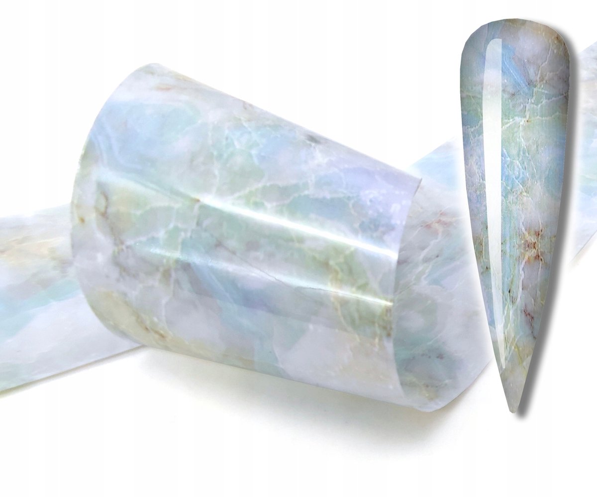 Frezarkowo Serie - Transferfolie voor Nagels - Marmer - 100x4cm - Pastelblauw