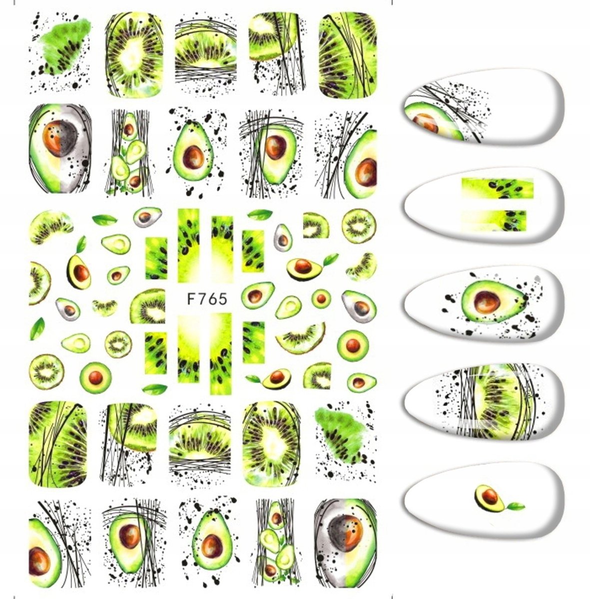 Frezarkowo - Samoprzylepne Nagelstickers - Avocado - F765