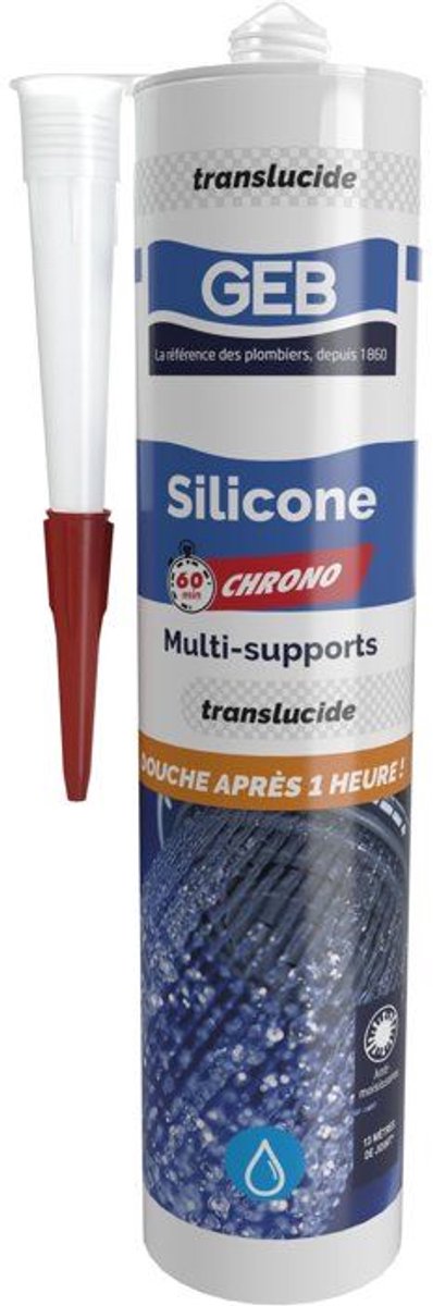 Multifunctionele sanitaire siliconen - 60 Chrono - GEB - Translucent - 280 ml