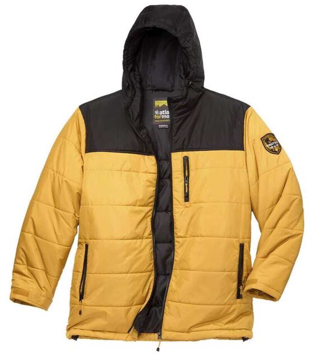 ATLAS FOR MEN - Lange gewatteerde jas met afneembare capuchon Sunny Winter - Heren - Verkrijgbaar in grote maten - 3XL