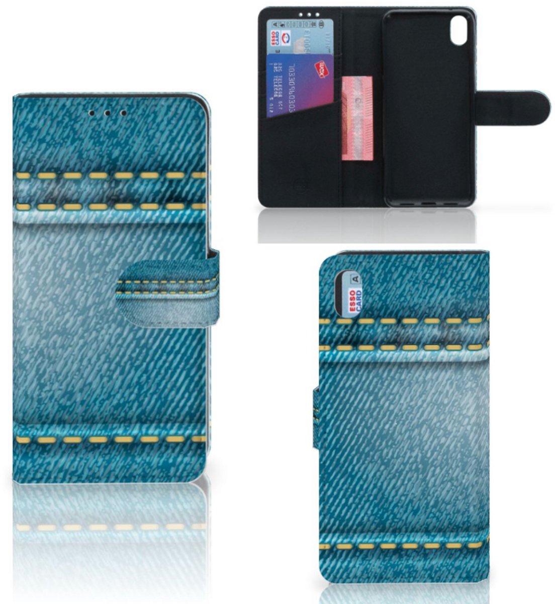 Xiaomi Redmi 7A Wallet Case met Pasjes Jeans