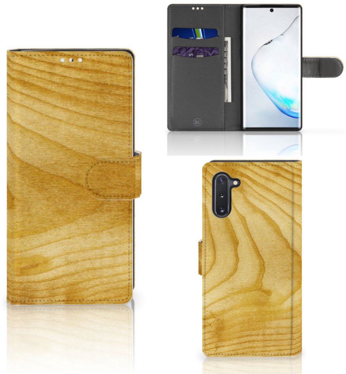 Samsung Galaxy Note 10 Book Style Case Licht Hout