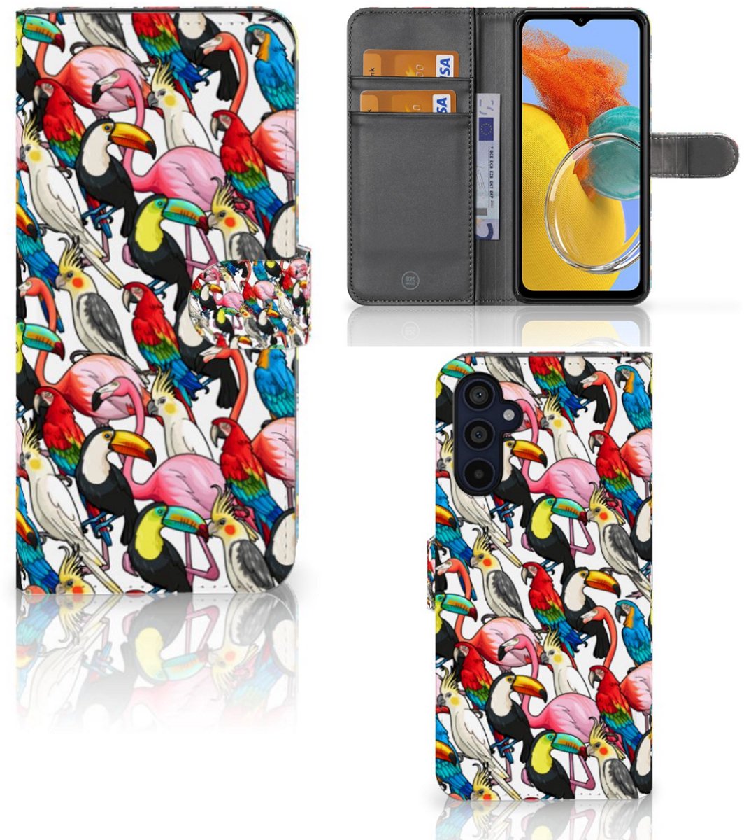 Samsung Galaxy M14 Telefoonhoesje met Pasjes Birds