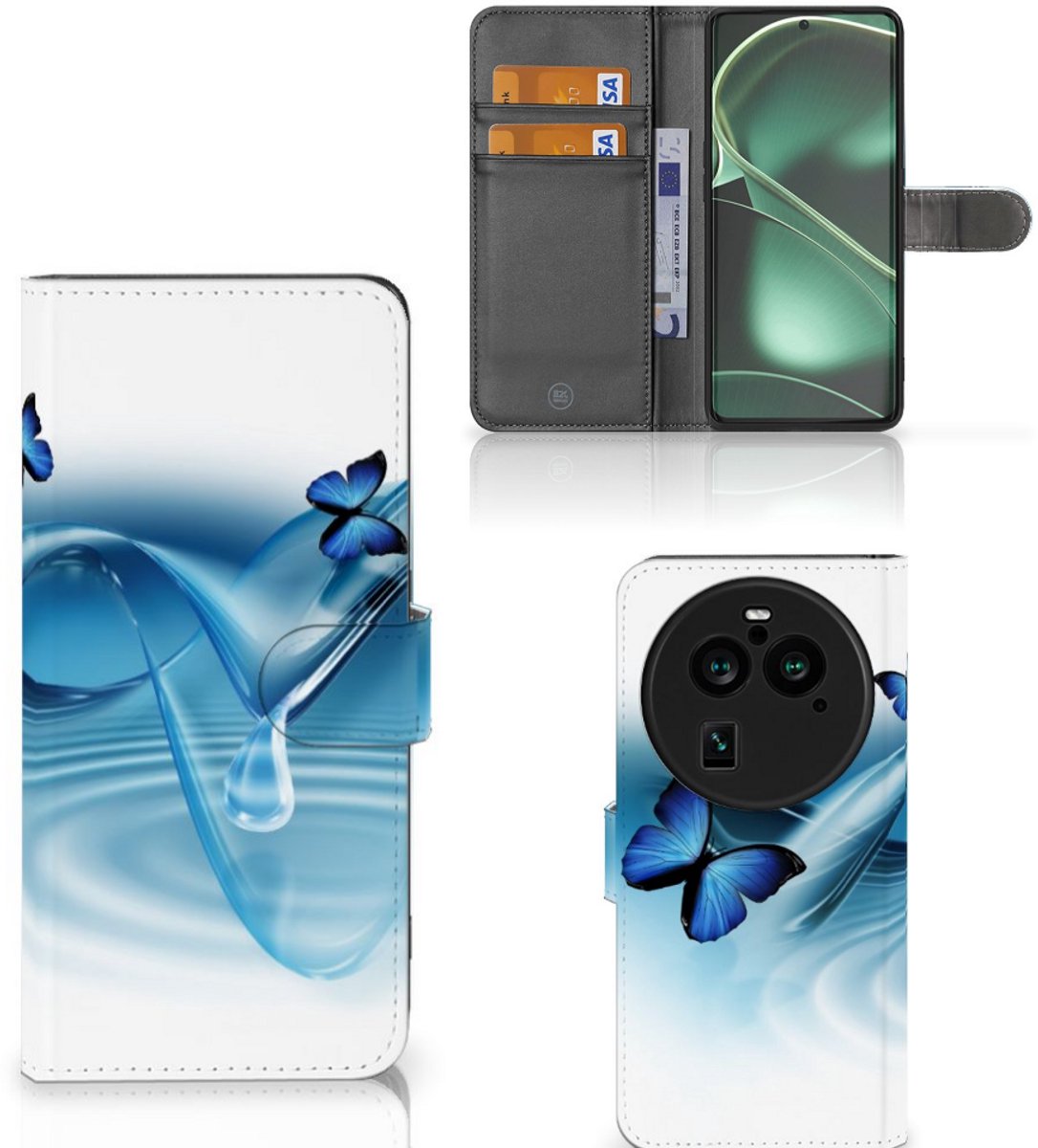 OPPO Find X6 Pro Telefoonhoesje met Pasjes Vlinders