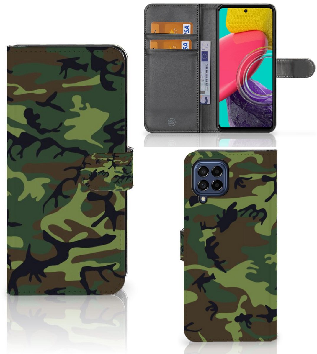 Samsung Galaxy M53 Telefoon Hoesje Army Dark