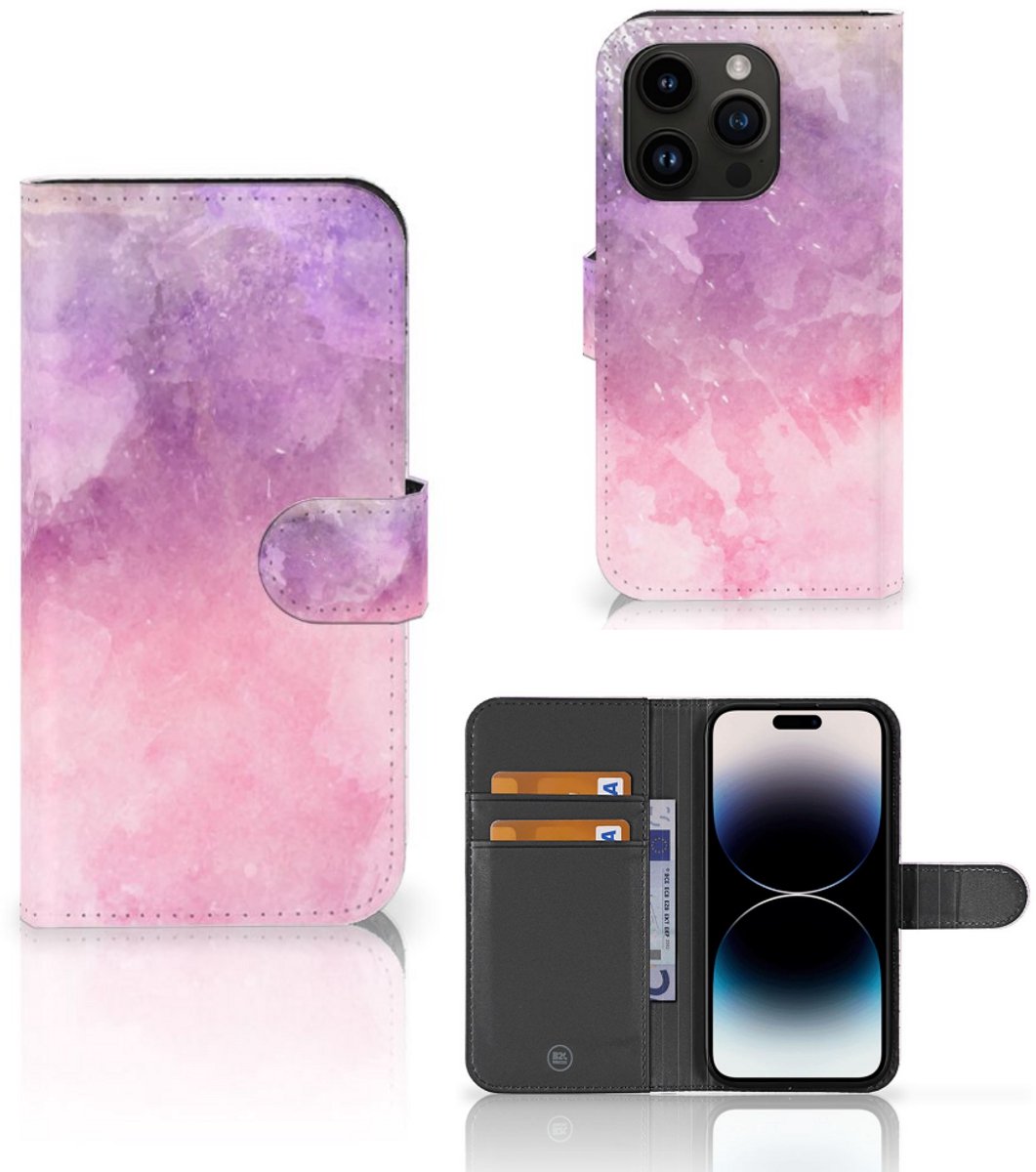 Hoesje iPhone 15 Pro Pink Purple Paint