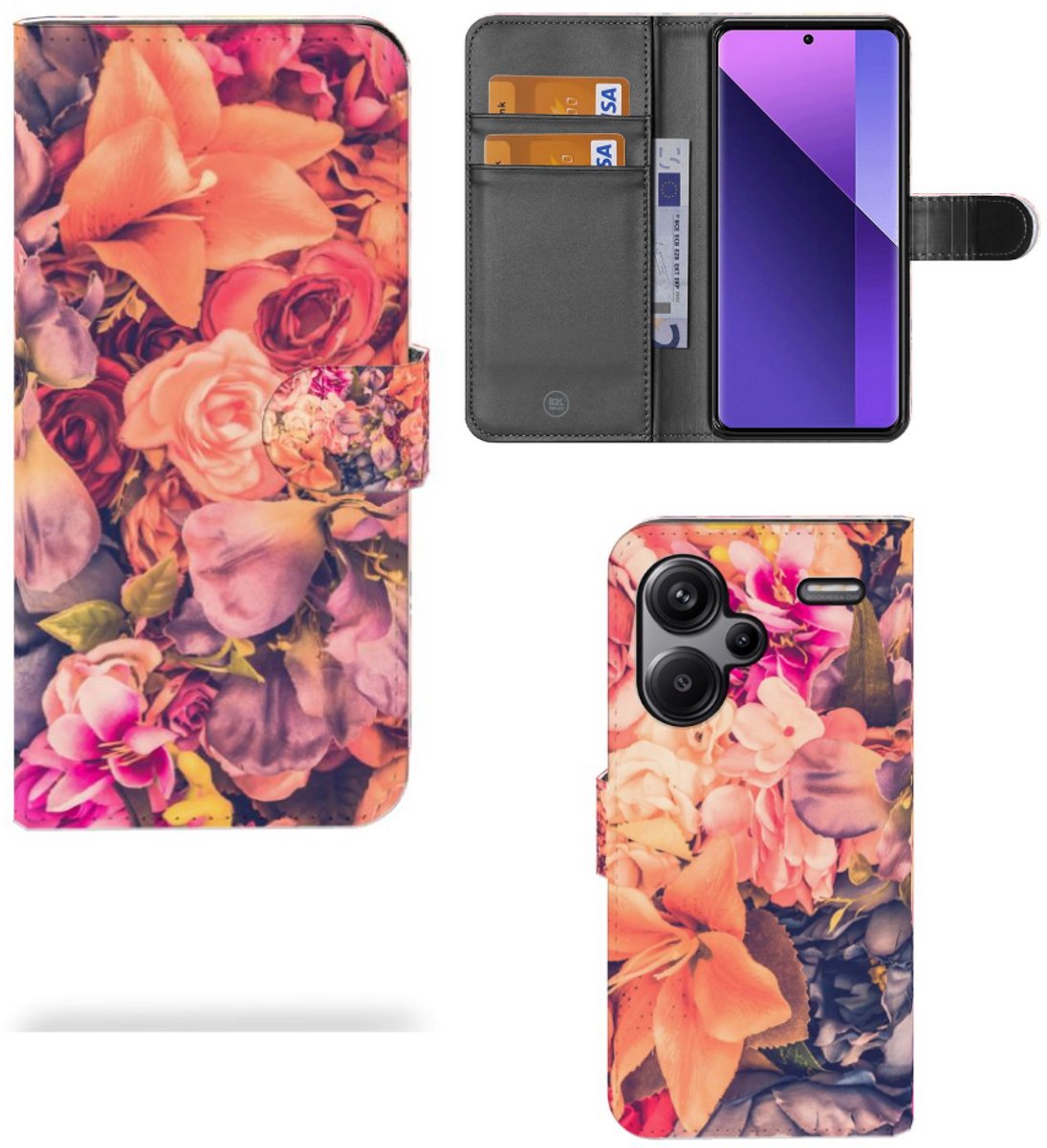Xiaomi Redmi Note 13 Pro Plus Hoesje Bosje Bloemen