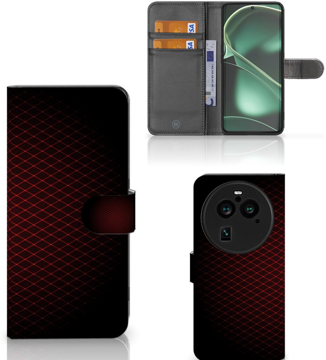 OPPO Find X6 Pro Telefoon Hoesje Geruit Rood