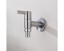 Decaura Kraan koud water muur gemonteerd roestvrij staal koudwaterkraan wandmontage koude kraan in de muur voor wasmachines, dweil G1/2 inch schroefdraad