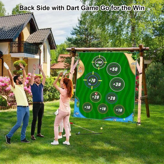 Golf Chipping Spelmat - Golf Trainingsmat Oefenmat - Golfvaardigheden Verbeteren - Dubbelzijdig Score Spel - 178 x 152 cm - Groen van GOLF — afbeelding 4