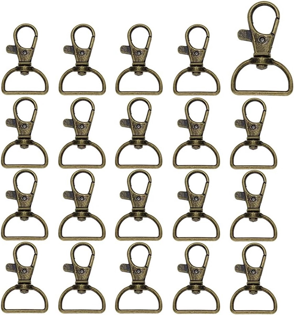 Kleine Sleutelhanger met 20 Stuks, Draaihaak, Lanyard, Draaibare D-Ring en Metalen Haakjes voor Sleutels en Accessoires