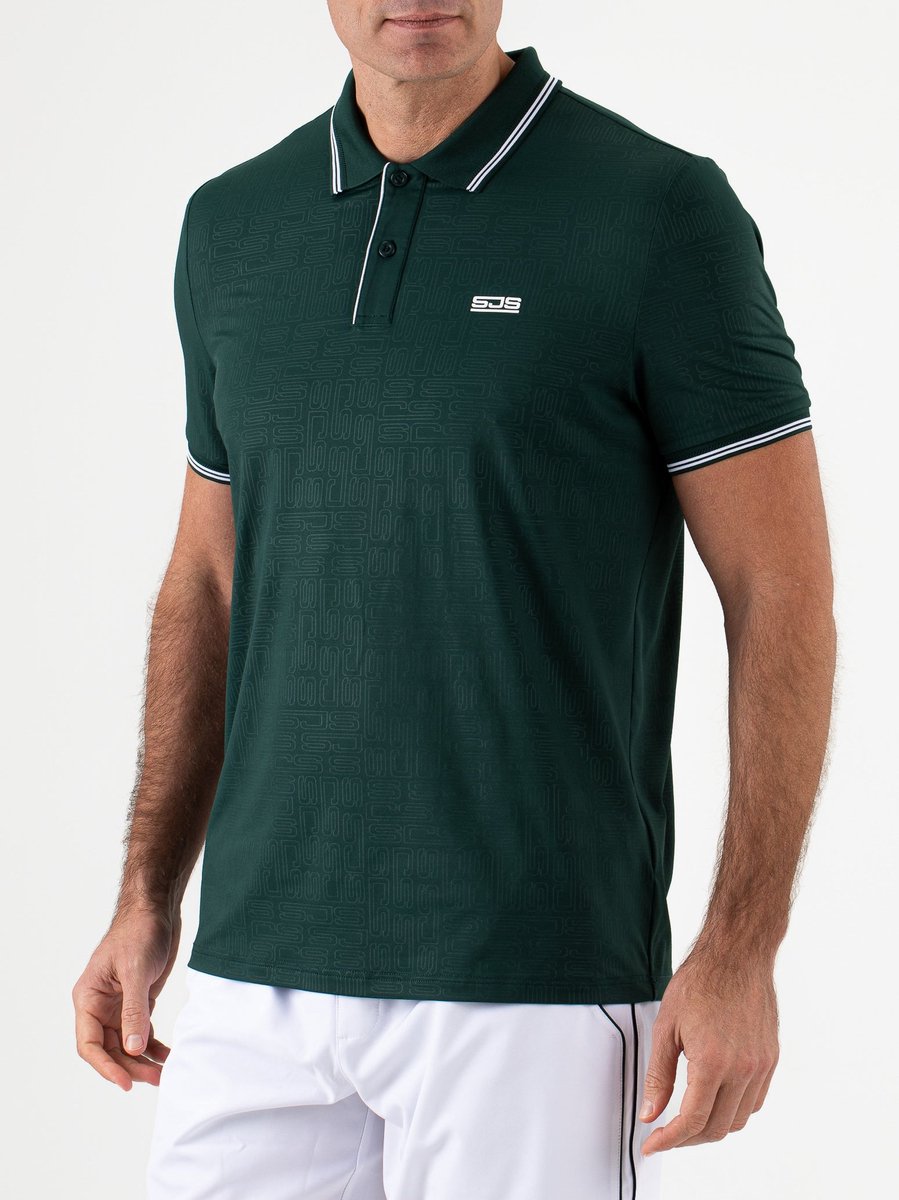 Sjeng Sports CHIEL Poloshirt Mannen - Tennis Polo's Mannen - Retro Green - Maat: S - 87% polyester, 13% elastaan