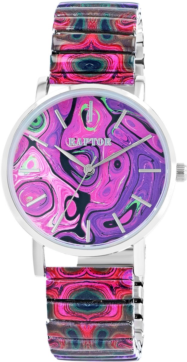 Raptor Herenhorloge siliconen JW20204 met echte leren band, 5ATM, basic, modern, zakelijk