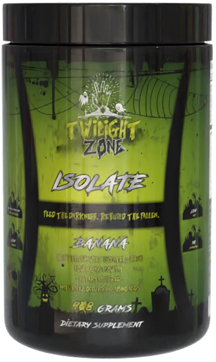 TwilightZone Nutrition Whey Isolate Banana – 908g – 30 Servings – Eiwitpoeder – Zeer laag suikergehalte – Nutriworld