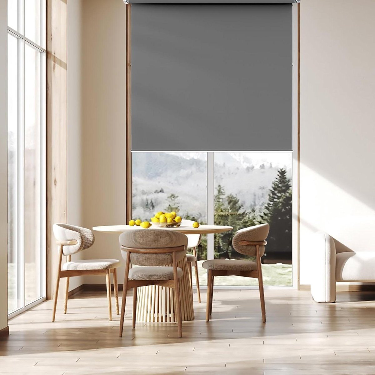 Rolgordijn Zonder Boren 40 x 200 cm, zonwering en inkijkbescherming, Duo-Rolgordijn Om Te
