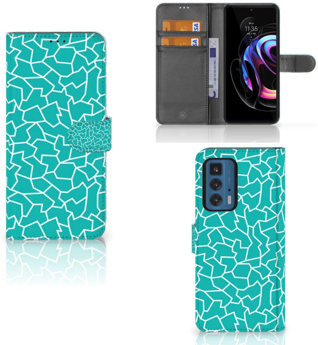 Motorola Edge 20 Pro Hoesje Cracks Blue