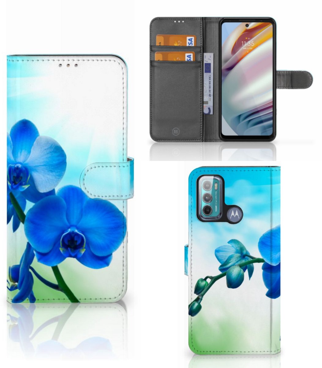 Motorola Moto G60 Hoesje Orchidee Blauw - Cadeau voor je Moeder