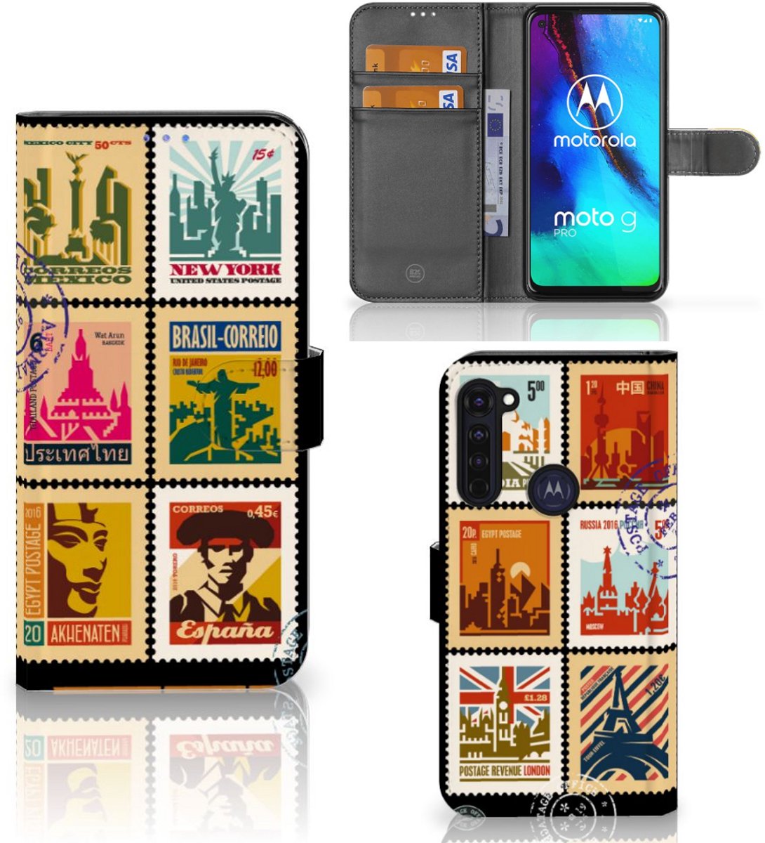 Motorola Moto G Pro Flip Cover Postzegels