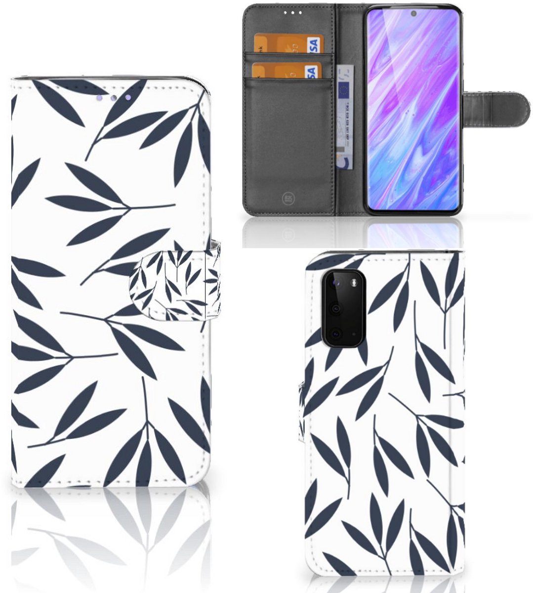 Samsung Galaxy S20 Hoesje Leaves Blue