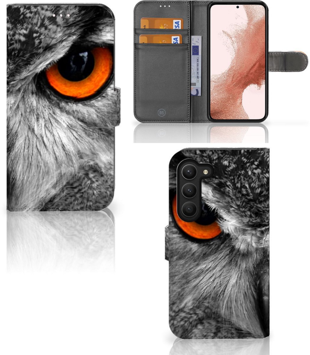 Samsung Galaxy S23 Telefoonhoesje met Pasjes Uil