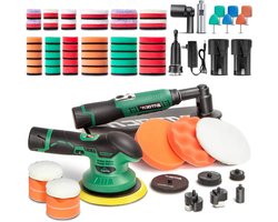 BATOCA S3 Orbitaal polijstmachine & S6 Mini Polijster Combi Set,Universele Accu 12V, 2.0A, Polijsten van complete Auto's/Details, RO&DA 3mm/12mm Excentrisch Slijpen,Autowas/Polijst,Slijpmachine