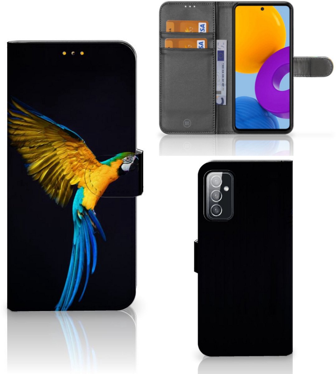 Samsung Galaxy M52 Telefoonhoesje met Pasjes Papegaai