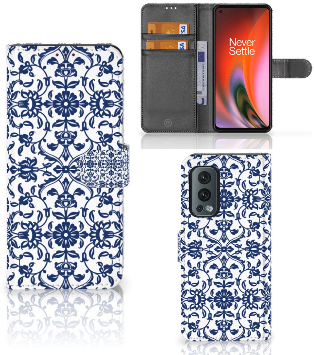 OnePlus Nord 2 5G Hoesje Flower Blue