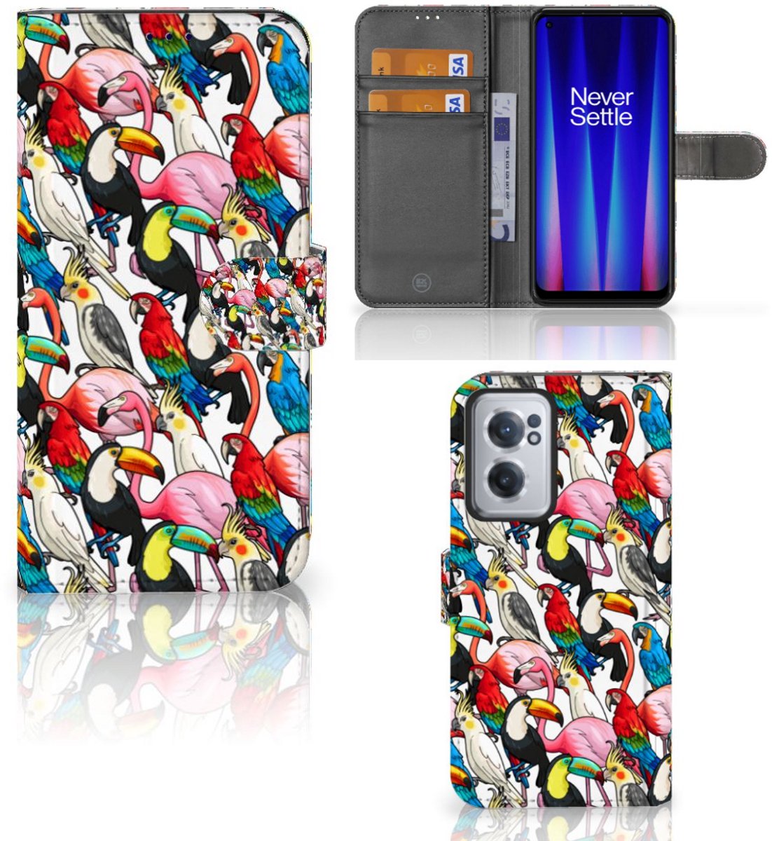 OnePlus Nord CE 2 Telefoonhoesje met Pasjes Birds