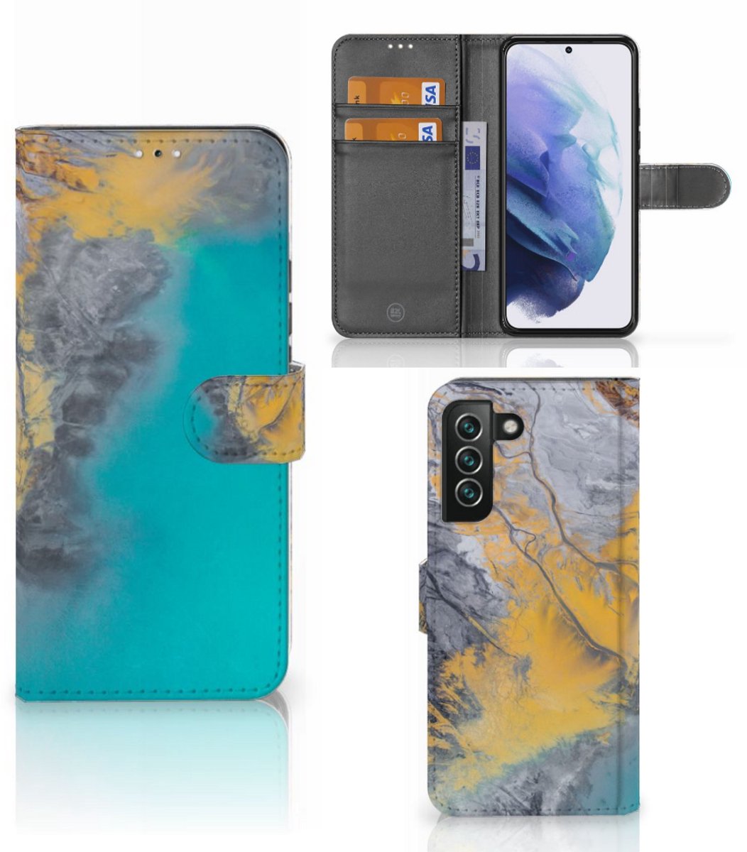 Samsung Galaxy S22 Plus Bookcase Marble Blue Gold