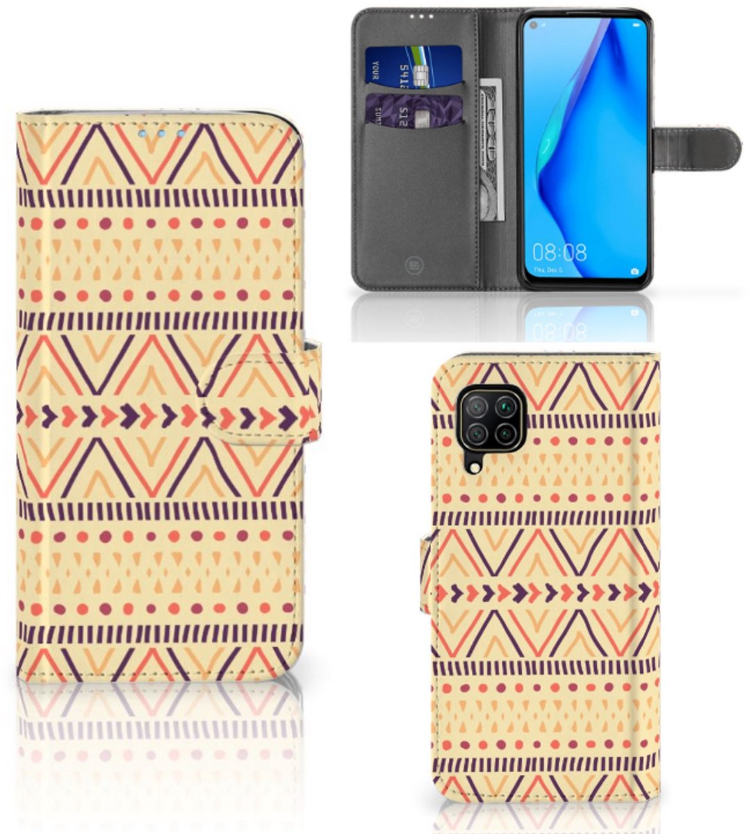 Huawei P40 Lite Telefoon Hoesje Aztec Yellow