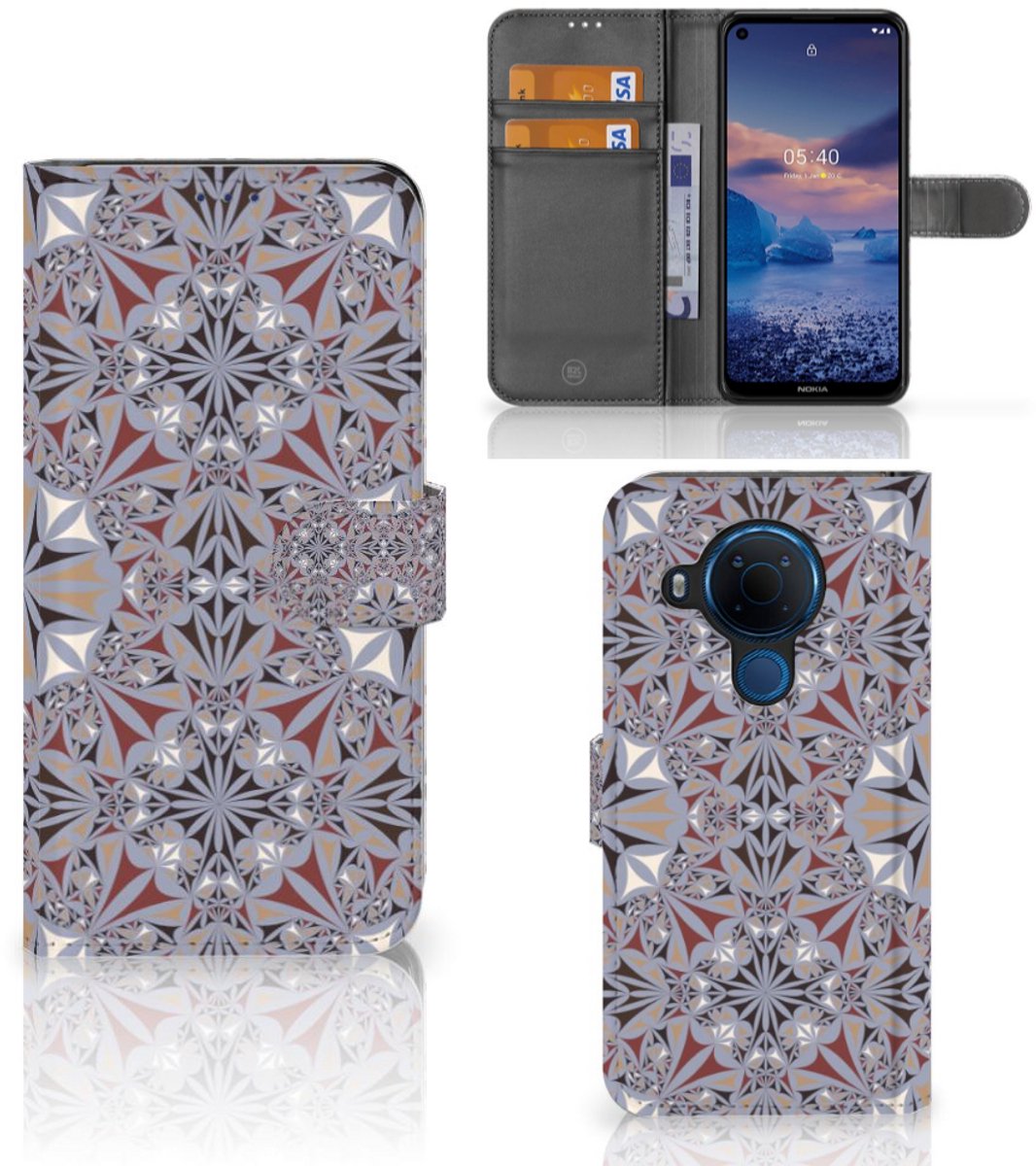 Nokia 5.4 Bookcase Flower Tiles