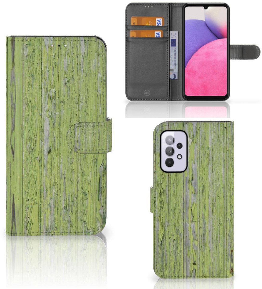 Samsung Galaxy A33 5G Book Style Case Green Wood