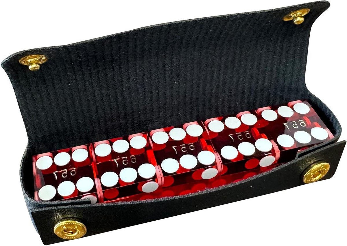 Precisie Casino Dobbelstenen - Professionele Speelstenen - Spelavonden Organiseren - Scheermesranden en Hoeken - 16 mm - Rood