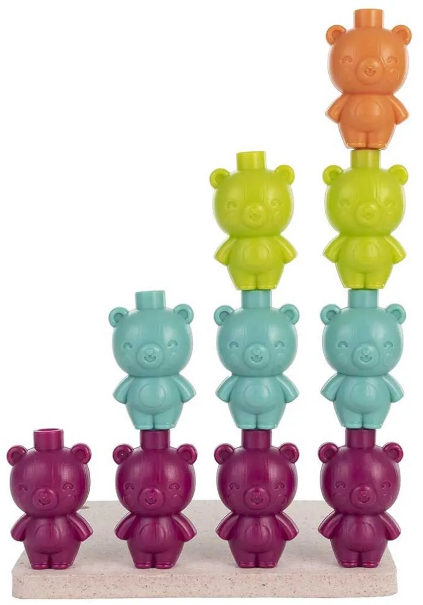 ML Eco: MATH BEREN 4cm, in bioplastiek, gerecycleerde materialen en karton, 64 beren, 4 speelborden en 20 voorbeeldkaarten. Made in Spain, 3+
