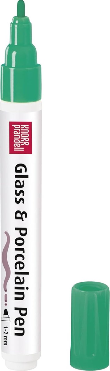 Porselein Stift - Keramiek Pen - Gladde Oppervlakken Decoreren - Op Waterbasis Glanzend - 1-2 mm - Donkergroen