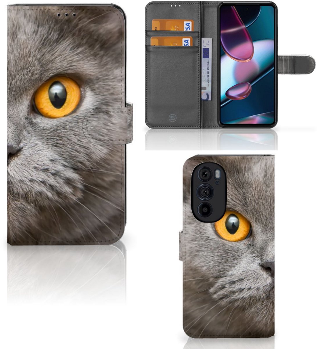 Telefoonhoesje met Pasjes Motorola Edge 30 Pro Britse Korthaar