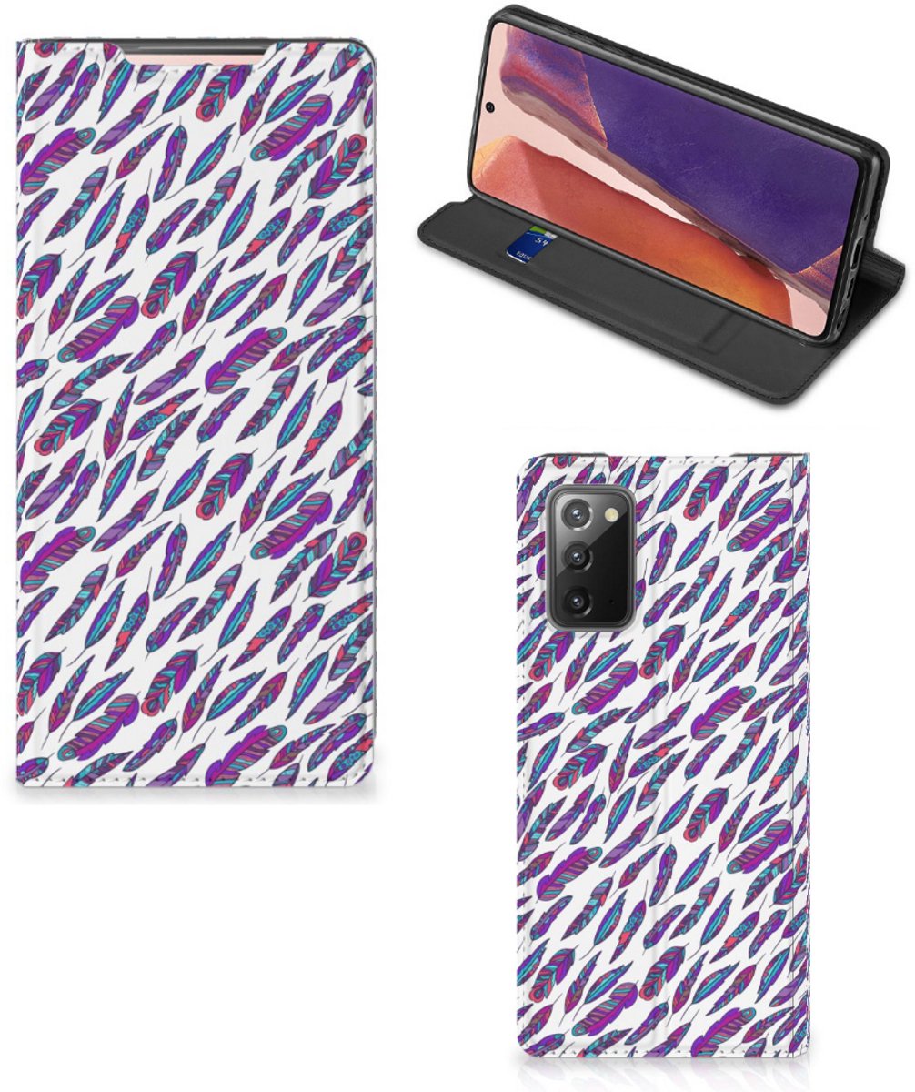 Samsung Galaxy Note20 Hoesje met Magneet Feathers Color