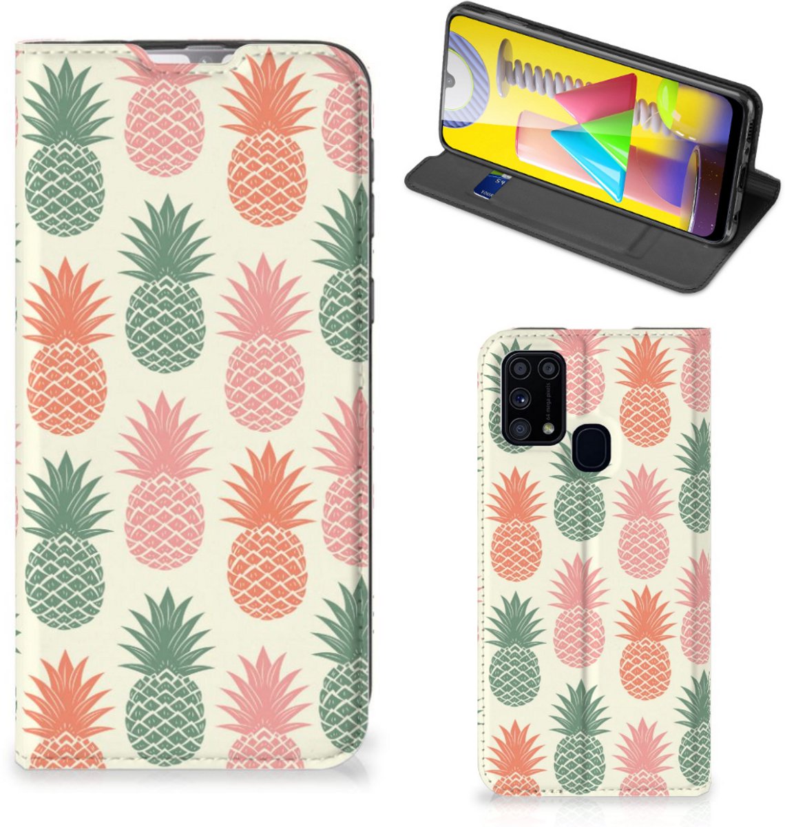 Samsung Galaxy M31 Flip Style Cover Ananas