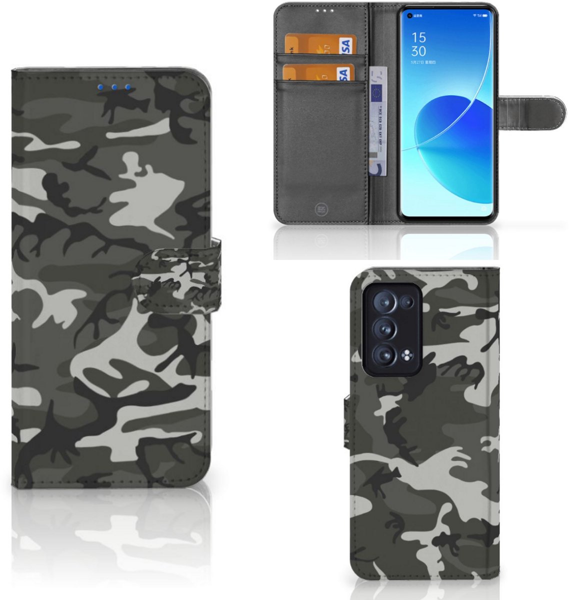 OPPO Reno 6 Pro Plus 5G Telefoon Hoesje Army Light
