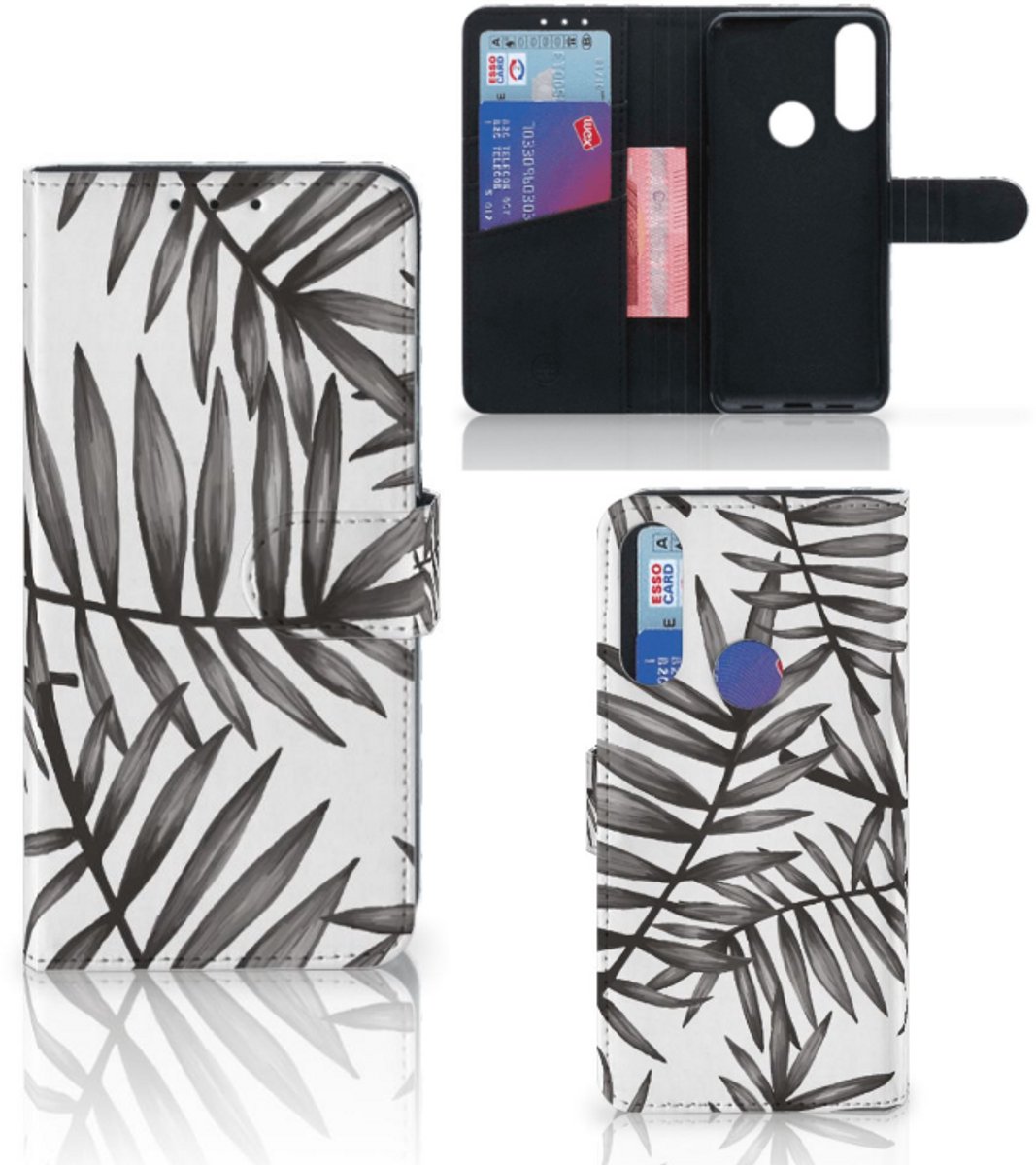 Alcatel 1S 2020 Hoesje Leaves Grey