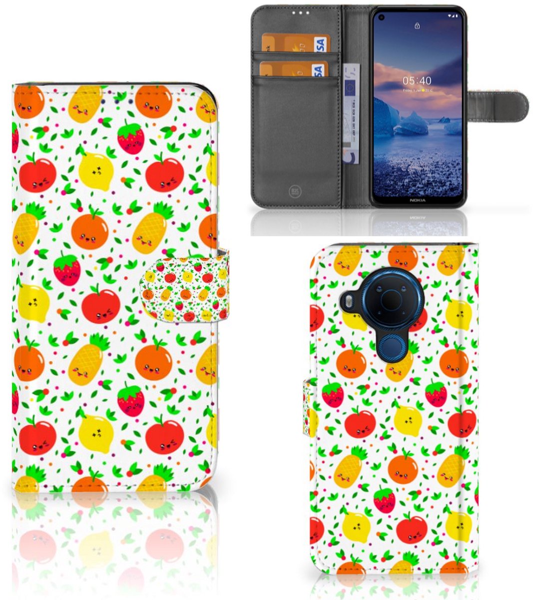 Nokia 5.4 Book Cover Fruits